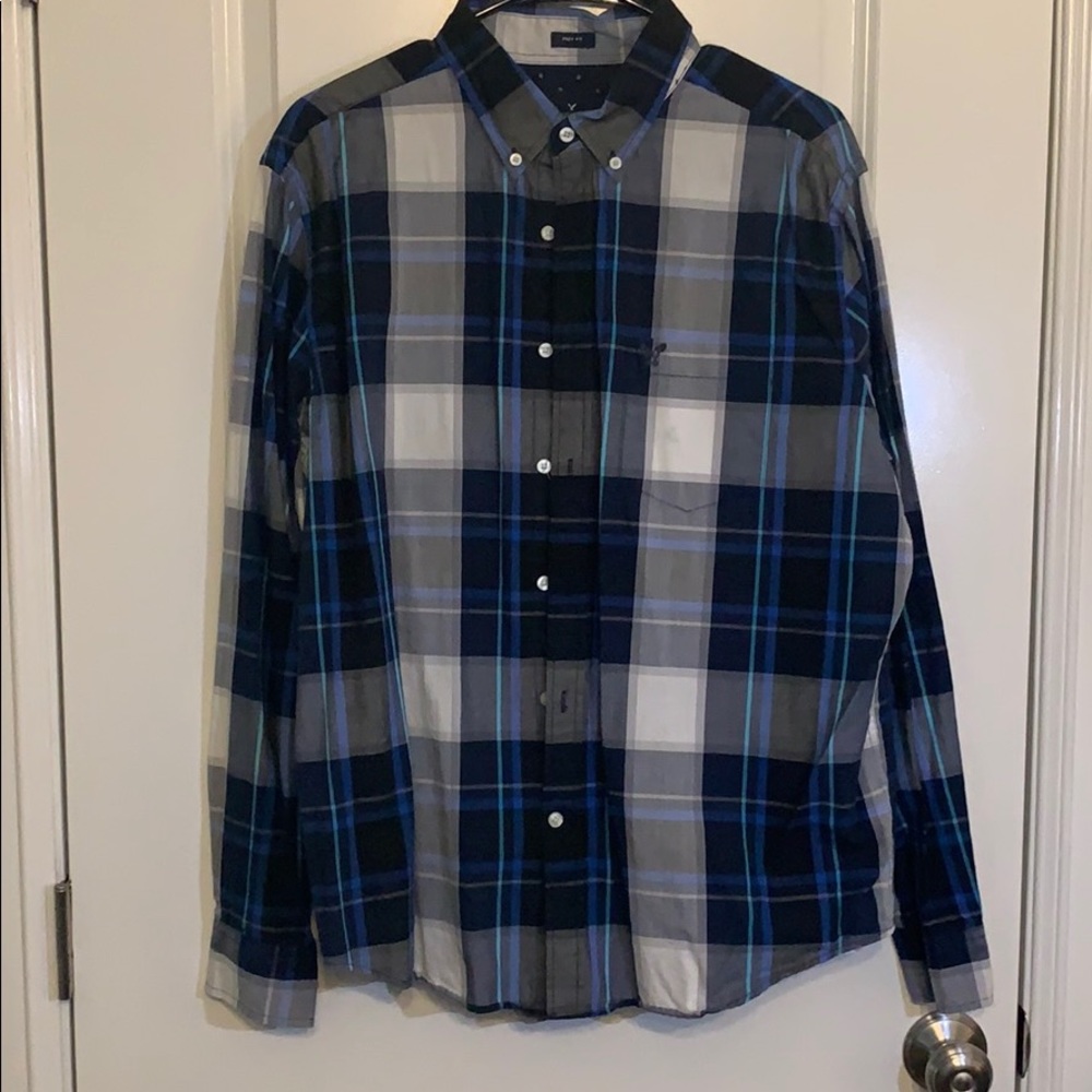 American eagle blue button down
